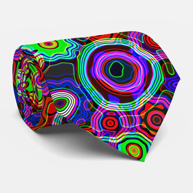Gravata Luzes de discoteca neon psicodélicas Groovy (Rolled)