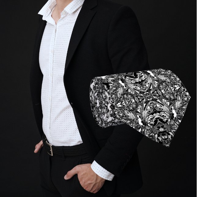 GRAVATA MADEIRA DE IMPRESSÃO DE HOMENS DE BARÓQUE, BRANCA  (Criador carregado)