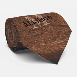 Gravata Madeira russa castanha velha monograma