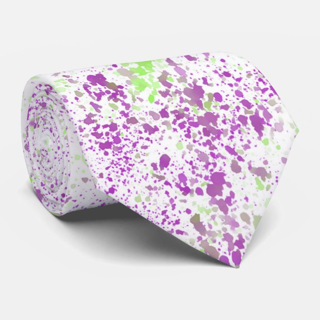 Gravata Magenta And Pistachio Green Splatter Abstract Art (Rolled)