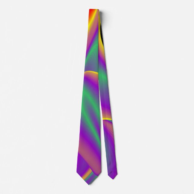 Gravata Magia das cores, Abstrato 3D Rainbowart (Frente)