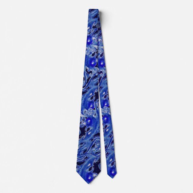 Gravata MAGIC BLUE BERRIES Fantasy Floral Swirings (Frente)