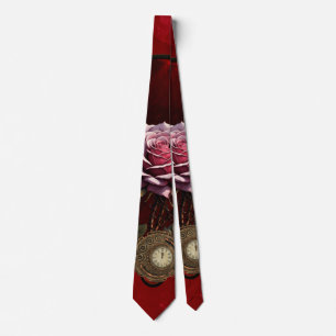 Gravata Magnífico rosa steampunk com asas