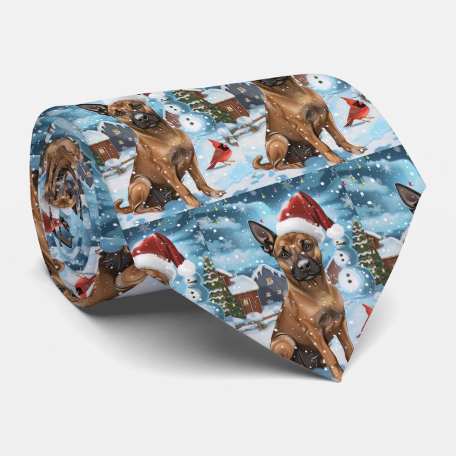 Gravata Malinoi Belga Cão Inverno Wonderland Natal (Rolled)