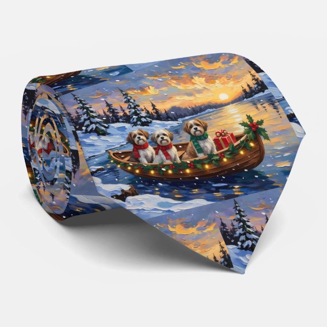 Gravata Malti Tzu Christmas Boat Holiday (Rolled)