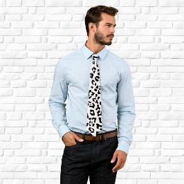 Gravata Manchas de leopardo preto e branco
