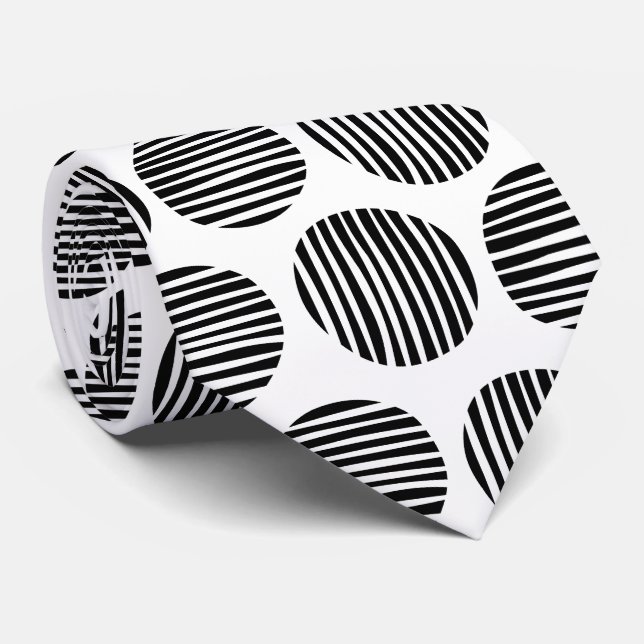 Gravata Manchas Lined 190917 - Preto no Branco (Rolled)