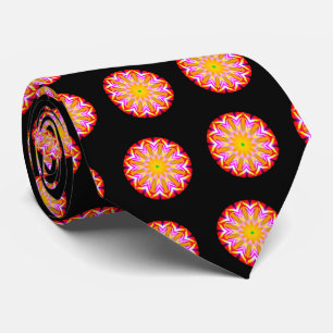 Gravata Mandala geométrica - em preto