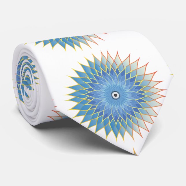 Gravata Mandala Lotus Blossom Thunder_Cove (Rolled)