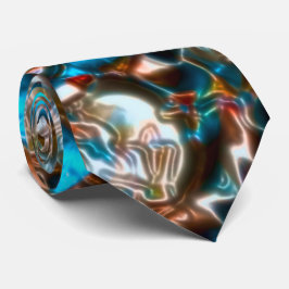 Gravata Mandala que parece uma cratera de cores brilhantes