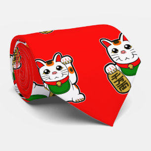 Gravata Maneki Neko: Gato afortunado japonês