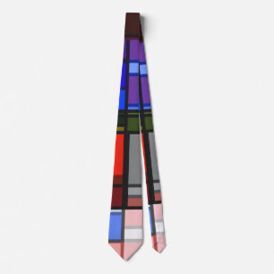 Gravata Manic Mondrian Style Composição de Cor Retroativ