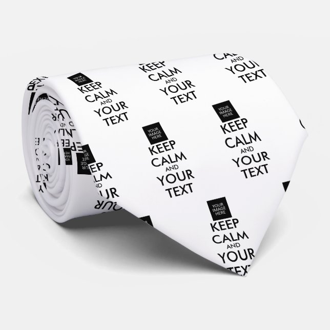Gravata MANTENHA A CALMA E O TEXTO COMPLETAMENTE Personali (Rolled)