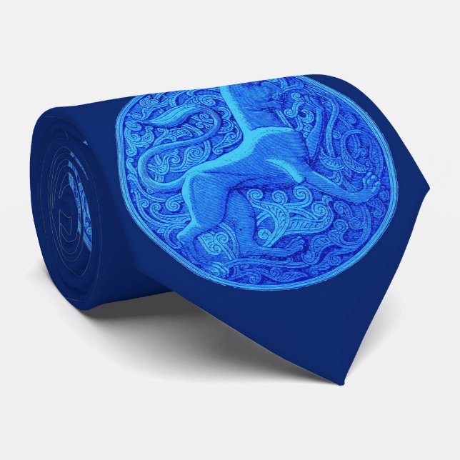 Gravata mantícora em azul (Rolled)