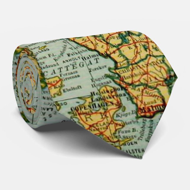 Gravata Mapa da Noruega e da Suecias (1921) (Rolled)