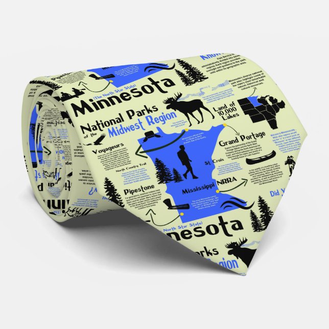 Gravata Mapa de Infographic dos parques nacionais de (Rolled)