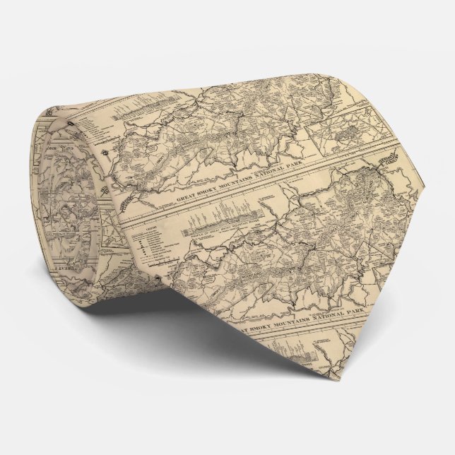 Gravata Mapa do parque nacional de Great Smoky Mountains (Rolled)