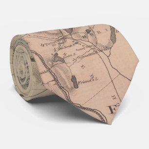 Gravata Mapa do vintage das montanhas de Adirondack (1879)