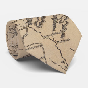 Gravata Mapa do vintage das montanhas de Adirondack (1880)