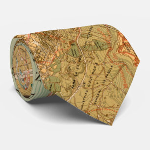 Gravata Mapa do vintage de Barcelona Espanha (1919)