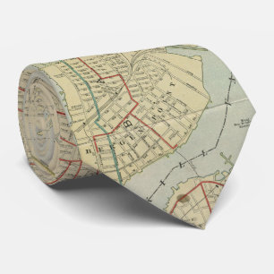 Gravata Mapa do vintage de Bayonne NJ (1912)