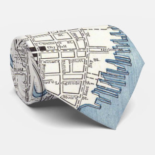 Gravata Mapa do vintage de Charleston South Carolina