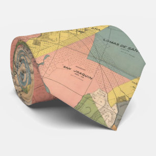 Gravata Mapa do vintage de Los Angeles County CA (1888)