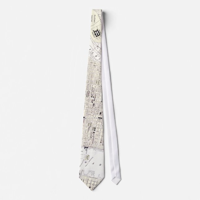 Gravata Mapa do vintage de Philadelphfia (1885) (Frente)