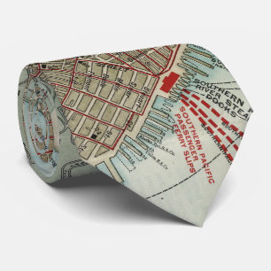 Gravata Mapa do vintage de San Francisco CA (1914)