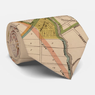 Gravata Mapa do vintage de San Jose Califórnia (1886)