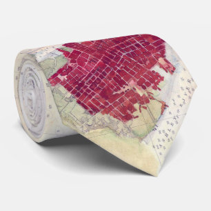 Gravata Mapa do vintage de SC do porto de Charleston