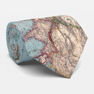 Gravata Mapa do vintage do mundo (1897)