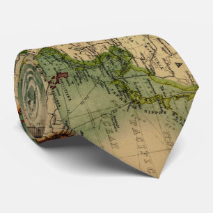 Gravata Mapa do vintage do mundo (1911) - estilizado