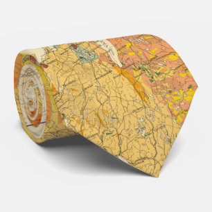 Gravata Mapa Geological do vintage de Suecia (1910)