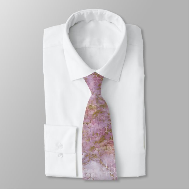 GRAVATA MARBLE ART DECO PATTERNK LILAC TIE (Amarrado)