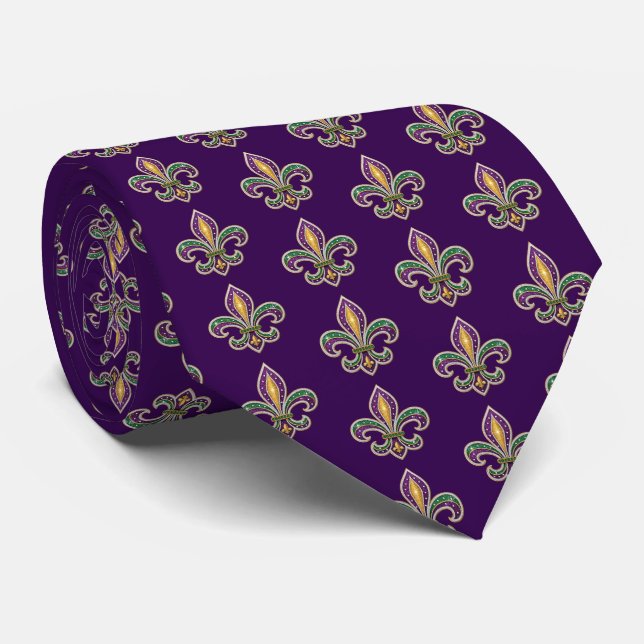 Gravata Mardi Gras (Rolled)