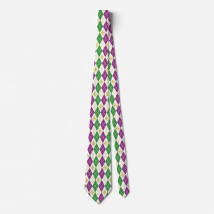 Gravata Mardi Gras Argyle Neck Tie