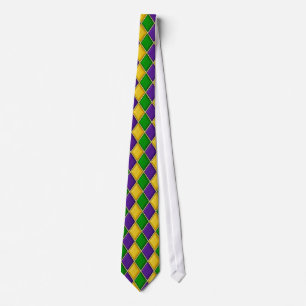 Gravata Mardi Gras Harlequin Diamond Tie