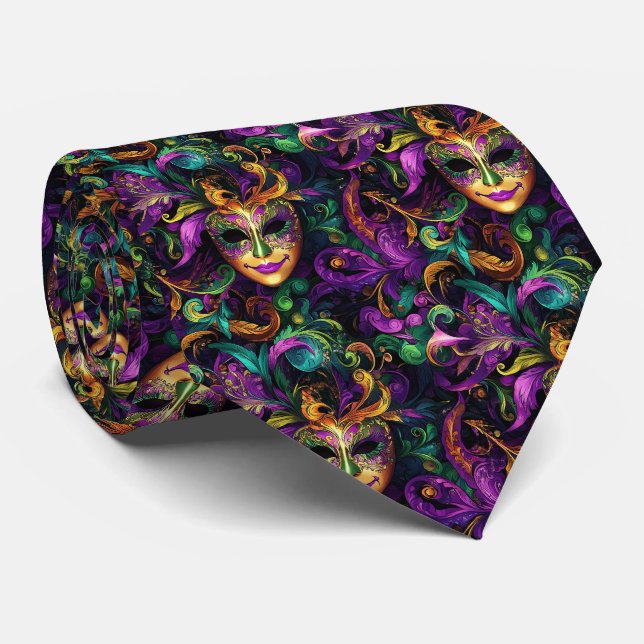 Gravata Mardi Gras Masculina (Rolled)