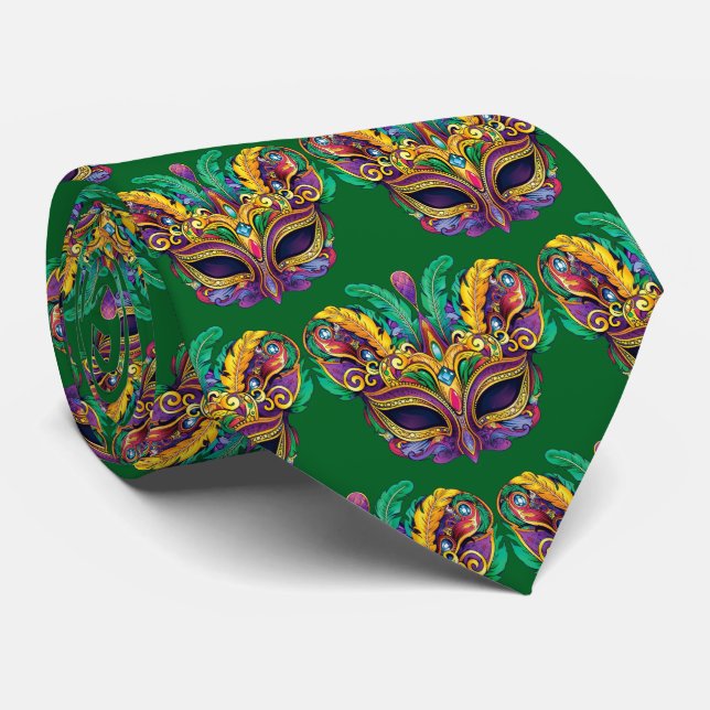 Gravata Mardi Gras Tie-Rrific Mascarada (Rolled)