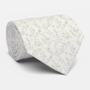 Gravata Marfim Floral Sutil