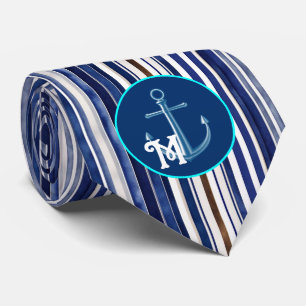 Gravata Marinho de Verão Blue Trendy Boat Strips