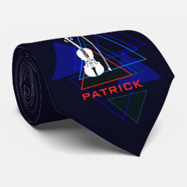 Gravata Marinho Moderno e Masculino Blue Music Designer