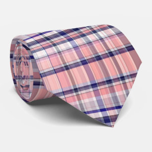 Gravata Marinho rosa Xadrez branco pré-disquete branco az