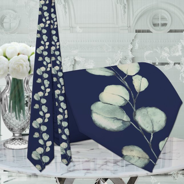 Gravata Marinho Sage Green Eucalyptus Greenery Casamento (Criador carregado)