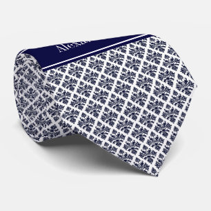 Gravata Marinho Vintage Blue What Damask #3 Nome do Marinh
