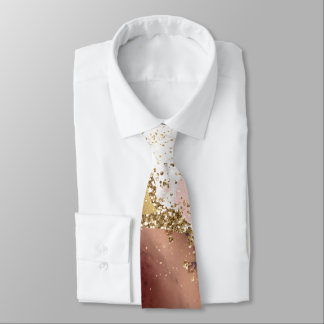 Gravata Mármaco preto branco-rosa mármore Dourado agitado