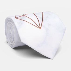 Gravata mármore branco rosa de diamante branco elegante