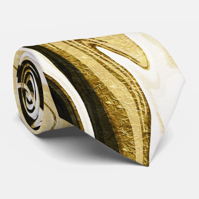 Gravata mármore líquido líquido retro digital com abstrato (Rolled)