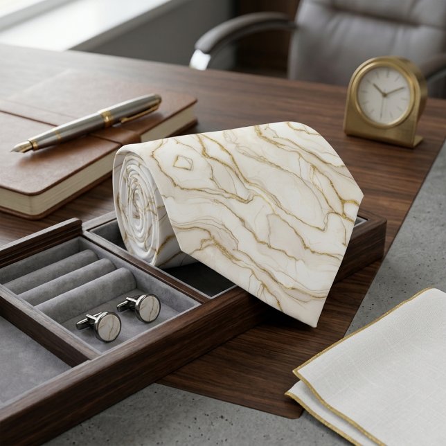 Gravata Mármore Marfim e Ouro (Criador carregado)